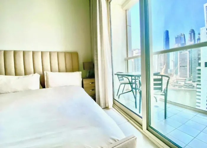 Full Sea View With Balcony - Studio Apartment - 10 Min To Jbr -
